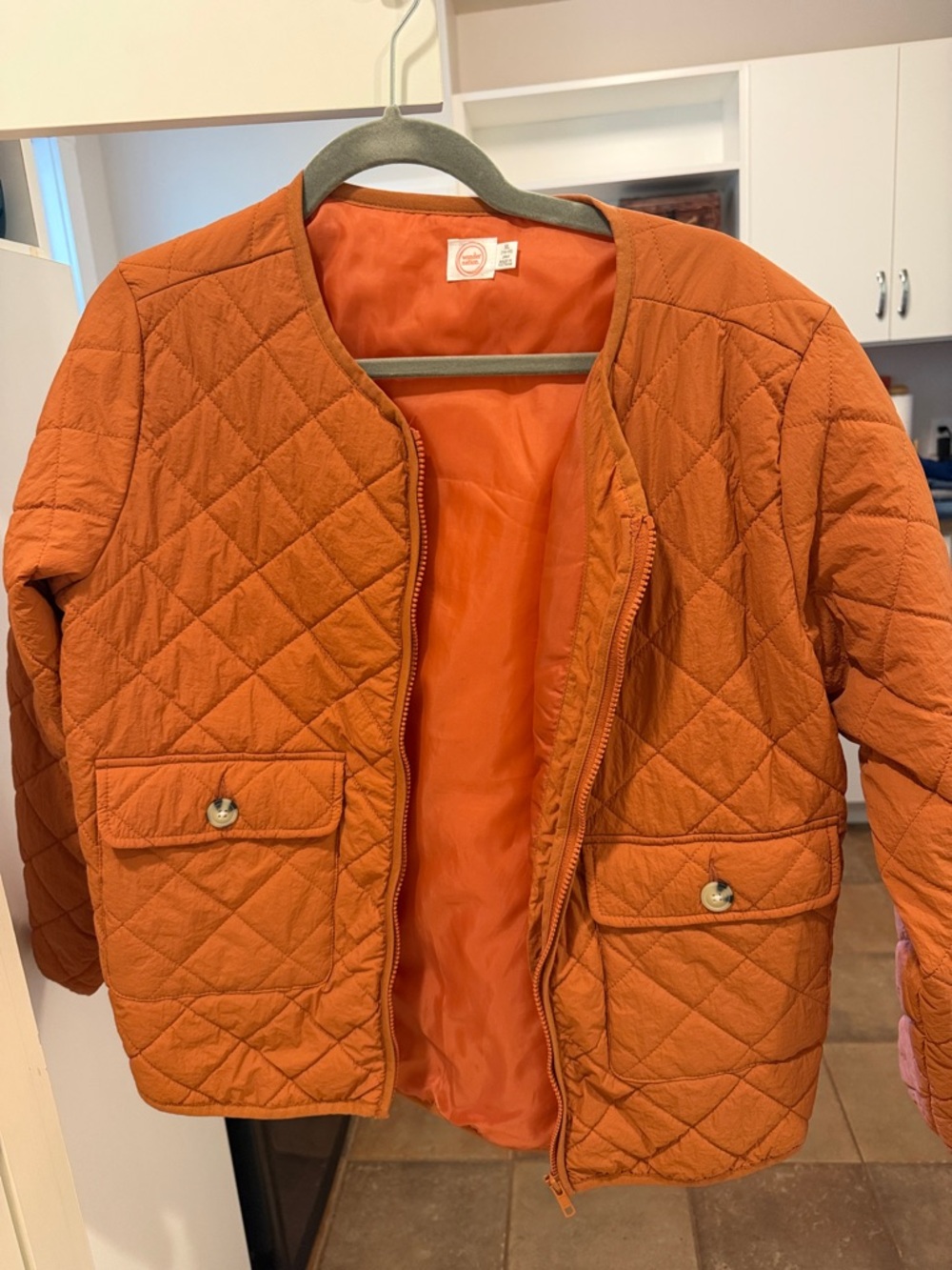Kids wonder nation Quilted Orange Utility Jacket
